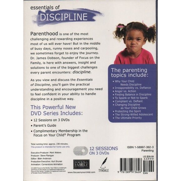 Dr James Dobson Your Child Essentials of Discipline DVD Set Focus on the Family - Picture 2 of 12
